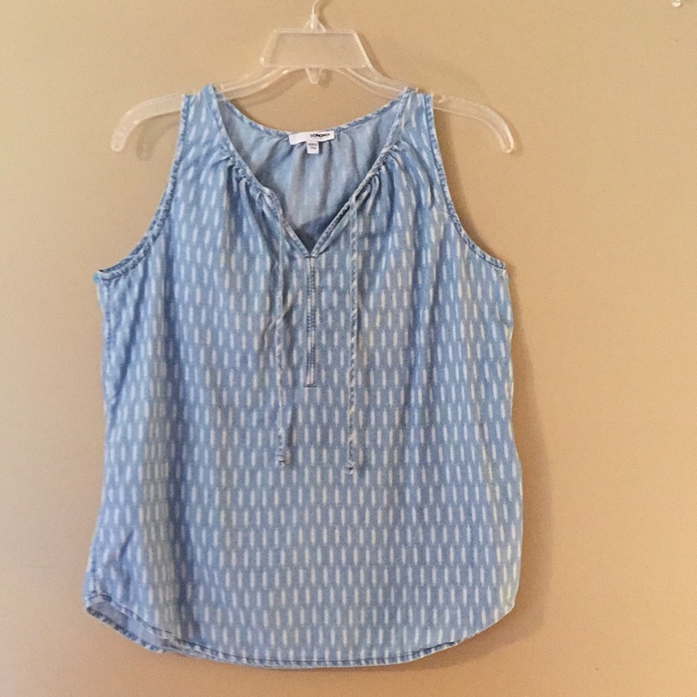 Women's denim print sleeveless top